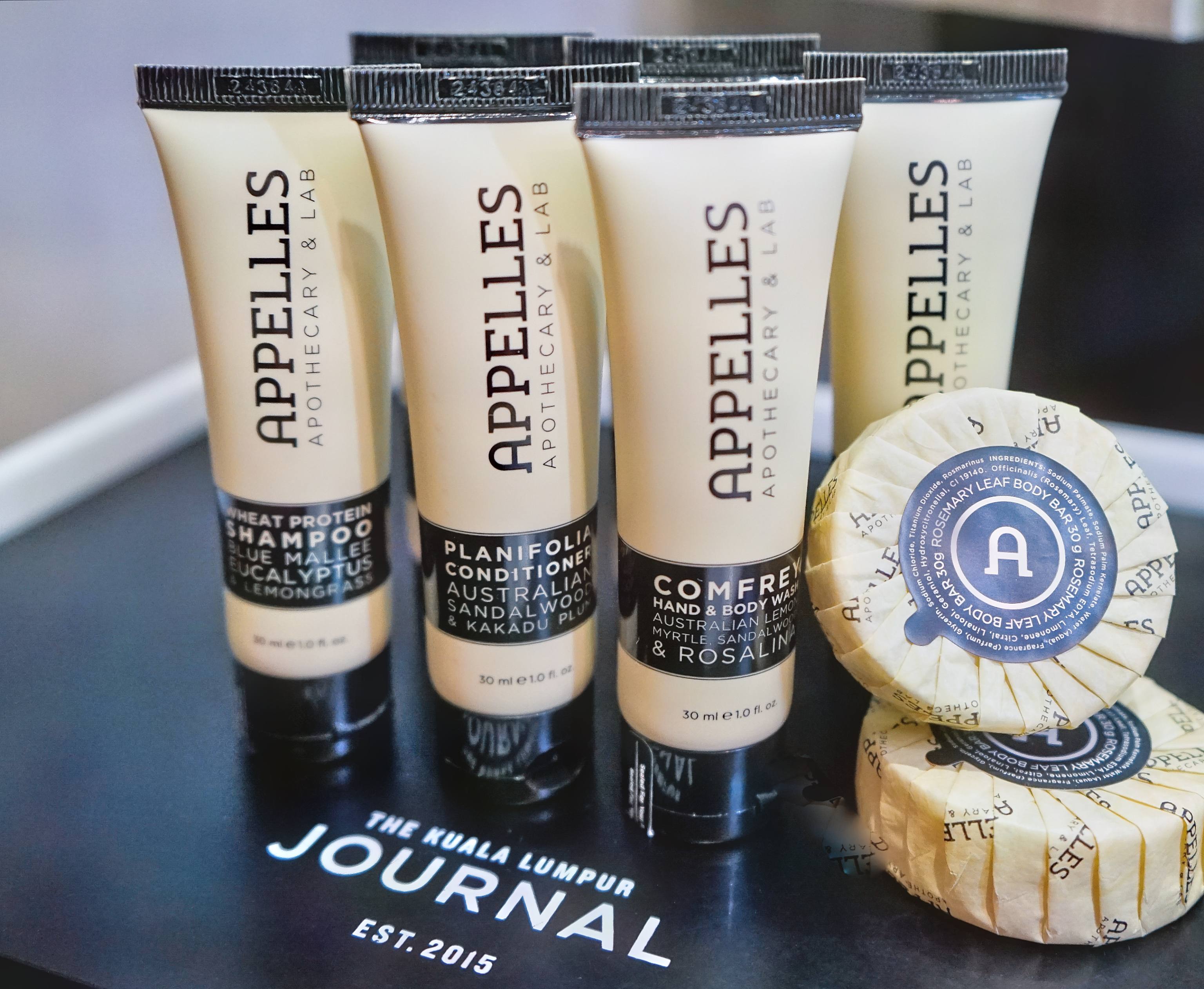 Appelles bath amenities Appelles bath amenities at KL Journal Hotel